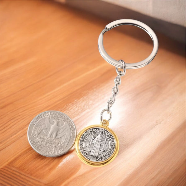 MEDALLA DE SAN BENITO LLAVERO PARA TUS LLAVES DE CASA O VEHÍCULO